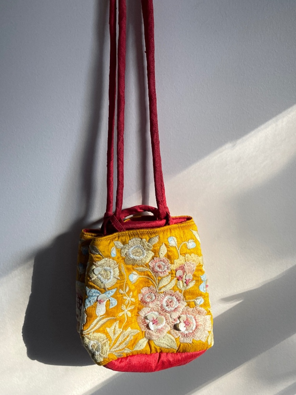 Silk Embroidered and Beaded Bag